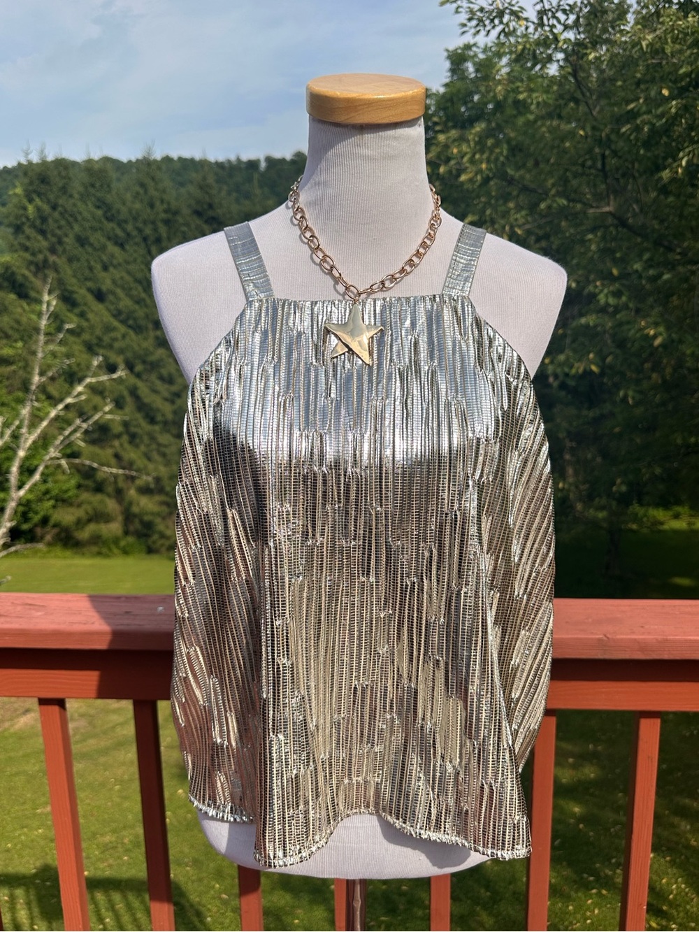 Anthropologie Maeve Metallic Shine on Tank